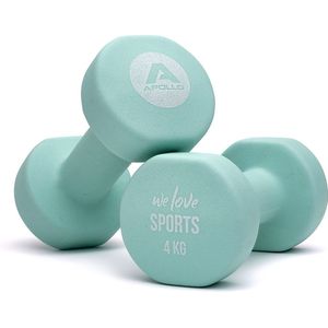 Apollo Halterset | Fitnesshalters 2x 4kg | Dumbbells voor Vrouwen & Mannen| Dumbbell Weights | 4kg-Gewichten