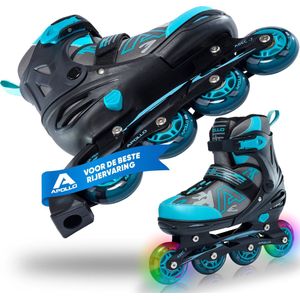 Apollo Champion, in Maat Verstelbare Inline Skates voor Jongens en Meisjes Vanaf Maat 31, Inline Skates Dames en Heren tot Maat 42, Hoge Kwaliteit Rolschaatsen met LED Wielen.