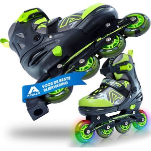 Apollo Champion, in Maat Verstelbare Inline Skates voor Jongens en Meisjes Vanaf Maat 31, Inline Skates Dames en Heren tot Maat 42, Hoge Kwaliteit Rolschaatsen met LED Wielen.