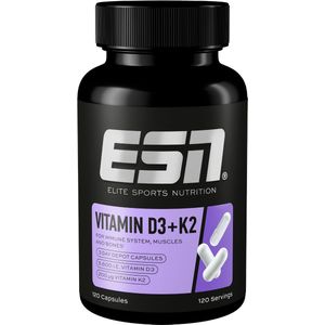 ESN - Vitamine D3 K2 - 120 Capsules - Vegan - Made in Duitsland