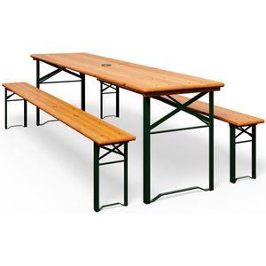 Casaria Tuinset Hout – 2 Banken 1Tafel Inklapbaar - 170x46x75cm