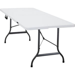 Casaria Tuintafel – 180x75cm Klapbaar Weerbestendig Draaggreep - Wit