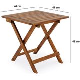 Tuintafel Geolied Acaciahout 46x46cm Inklapbaar