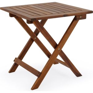 Casaria® Beistelltisch Holz Vollmontiert Klappbar 80kg Belastbar 46x46cm wetterfest Balkon Terrasse Wohnzimmer Kleiner Tisch Balkontisch Gartentisch