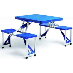 Deuba Campingtafel – Aluminium met 4 Zitplaatsen – Inklapbaar Blauw