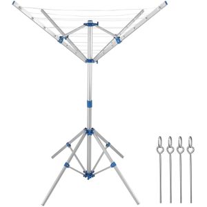 Monzana Aluminium Droogmolen - 4 Armen 168x82x78cm - Zilver