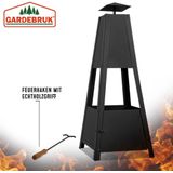 Gardebruk Pyramide Buitenhaard - 100 cm - Zwart