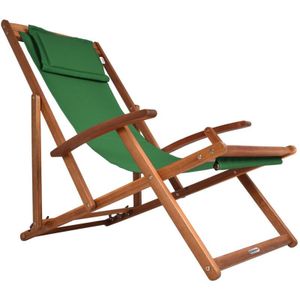 Casaria Ligstoel Acaciahout – Opvouwbaar tot 160kg – Groen