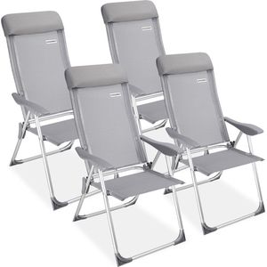 Tuinstoelen aluminium stoel met hoge rug , Set van 4 stuks