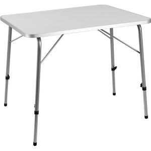 Casaria Campingtafel – Inklapbaar Verstelbaar 80 x 54 cm – Zilver Wit