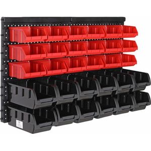 Monzana Wandrek - Stapelboxen 32 delig 64x38cm - Zwart