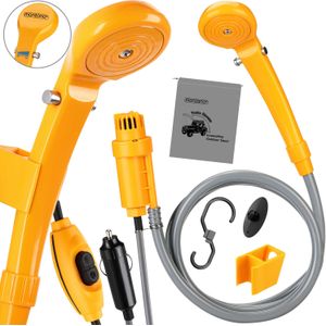Campingdouche met dompelpomp – tuindouche – buitendouche - inclusief zuignap en houder