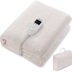 Monzana Warmtedeken - Elektrisch Fleece 150x80cm 5 Standen - Crème
