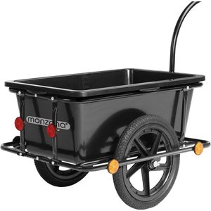 Monzana - Fietskar Aanhanger - Zwart - Kunststof Kuip 90L - Stalen Frame
