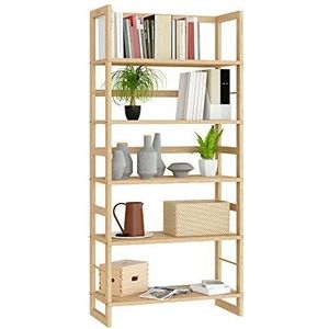 Casaria Houten Kast Rek 5 Legplanken Opbergkast Hout Badkamer Kelder Keuken Planken 135,5x58x27 cm