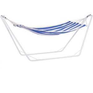 Hangmat met Metalen Frame Crème/Blauw 200x80cm
