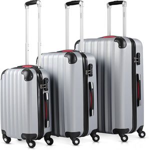 Monzana Set van 3 Hardcase koffers - M/L/XL - Zilver