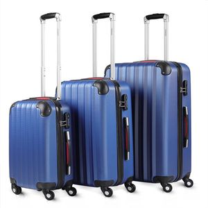 Hartschalenkoffer Set 3-tlg Rollen 360º Blau ABS