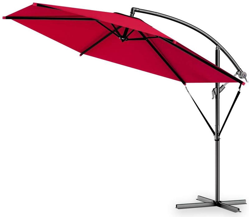 Ampelschirm Alu Rot Ø300cm UV-Schutz 80+