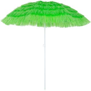 Kingsleeve Parasol Hawaii 160 cm Hoogte Verstelbaar Kantelbaar Grondpin Groot Rond Balkon Strand Groen