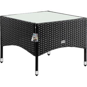 CASARIA Polyrattan Bijzettafel - Buiten 58x58x45cm - Zwart