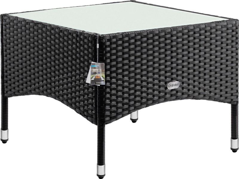 Polyrattan Beistelltisch Schwarz 58x58x42cm