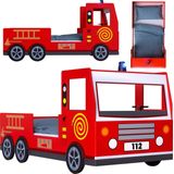 Casaria Kinderbed Brandweerauto – Incl. Lattenbodem - 200 x 90 cm