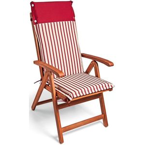 DETEX® Auflagen Hochlehner 6er Set Wasserabweisend Form Stabil Befestigungsbänder Garten Stuhl Sitzauflage Stuhlkissen Polsterauflage 75 cm