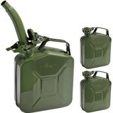 Monzana - Metalen Jerrycan - 5L - Set van 3 - Inclusief Schenker