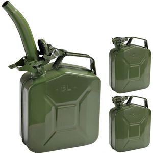 Monzana - Metalen Jerrycan - 5L - Set van 3 - Inclusief Schenker
