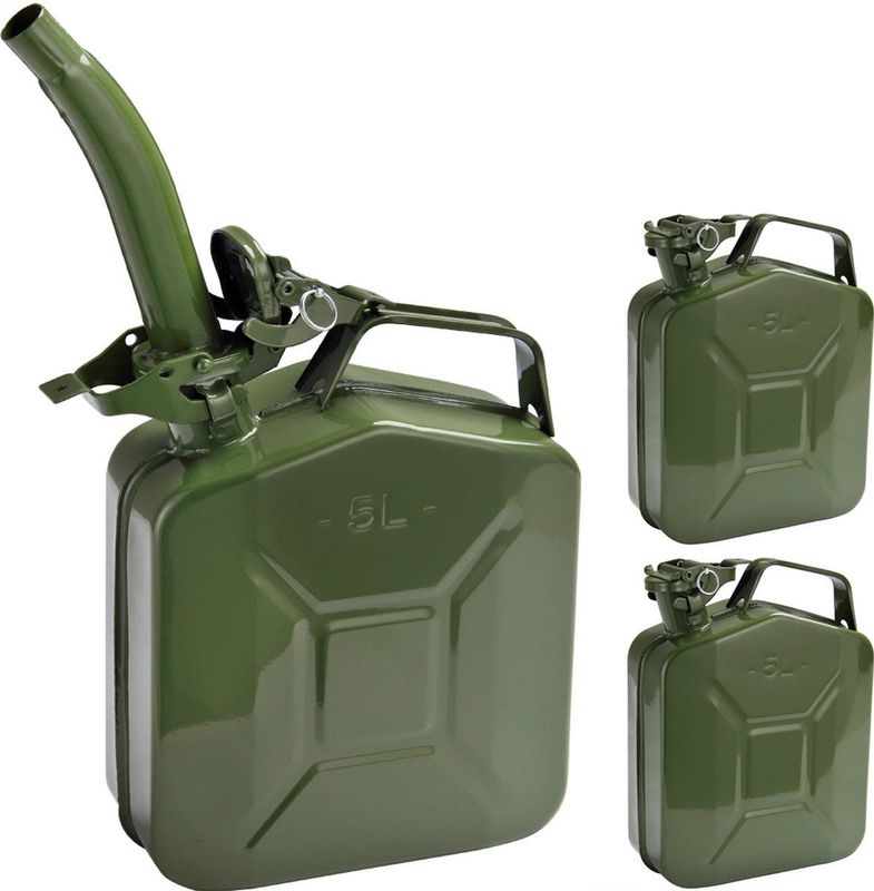 Monzana - Metalen Jerrycan - 5L - Set van 3 - Inclusief Schenker