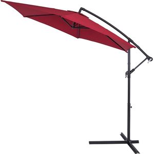 Kingsleeve Zweefparasol - Kantelbaar Slinger Ø300cm UV 50+ - Rood