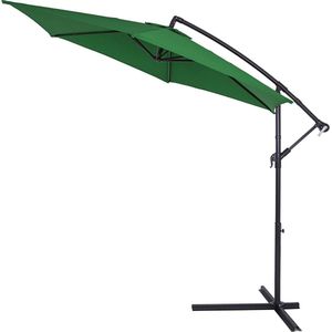 Kingsleeve Zweefparasol - Kantelbaar Handslinger Ø300cm UV 50+ - Groen