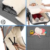 BabyGaga Kinderwagen Fußsack Braun | Teddy | Maxi-Cosi | mit Aufbewahrungstasche