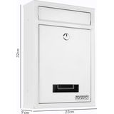 Deuba Brievenbus wit 32x22x9cm