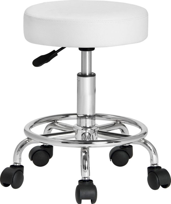 Rolkruk - Hoogte Verstelbaar 360°C Draaibaar - 51-65cm Zithoogte Wit