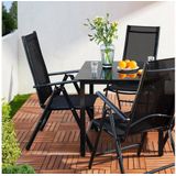 Tuinset Bern 8+1 –Hoge Rugleuning 7 Posities Inklapbaar - Antraciet