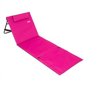 Strandmat met Rugleuning en Kussen 158cm x 56cm roze