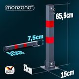 Monzana Parkeerpaal – 3 Stuks Incl. Sleutels - Grijs Rood