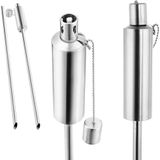 12x Tuinfakkel Oliefakkel – Edelstaal – Tuinverlichting – 115 cm hoog - Zilver