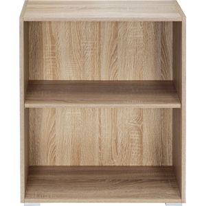 Casaria Boekenkast Vela - 2 Vakken Verstelbaar 77x60x28 cm - Eik