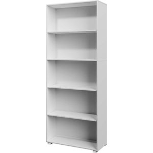 CASARIA® Boekenkast 5 vakken 190x60x28cm In hoogte verstelbare planken Hout Open Modern Vrijstaand Studeerkamer Kantoor Woonkamer Open Kast Vela Wit