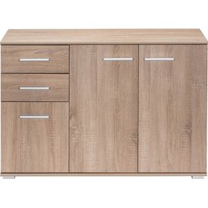 Casaria Dressoir Alba – 3 Deuren 2 Laden MDF - 107x75x35 cm Eiken