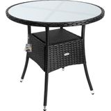 Polyrattan Tisch Schwarz Ø80cm