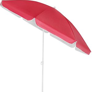 Kingsleeve Parasol, 180 cm, UV-bescherming 50+, kantelbaar, met grondpen en draagtas, waterafstotend, strandscherm, balkonscherm, tuinscherm, rood