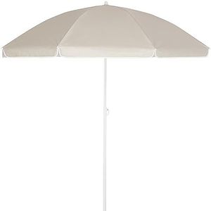 Kingsleeve Parasol, 200 cm, UV 50+, kantelbaar, met grondpen en draagtas, waterafstotend, strandscherm, balkonscherm, tuinscherm, beige