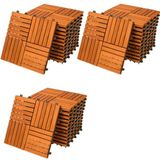 Casaria Holzfliesen FSC®-zertifiziertes Akazien- oder Eukalyptusholz Terrassenfliesen Klickfliesen 30x30cm Garten Balkon 33x Akazie quattro Mosaik