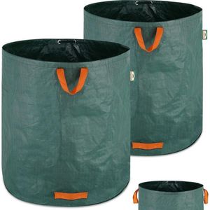 Opvouwbare tuinzak - tuintas XXL van robuust PP , 500 liter per zak , set van 2 stuks