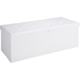 Casaria Opvouwbare Zitbank met Opbergruimte 80 cm - Kunstleer - Wit - 100 L - Elegante en Praktische Bank