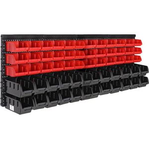 Deuba Wandrek - Stapelboxen 64 delig Gereedschaphouder 128x38 - Zwart
